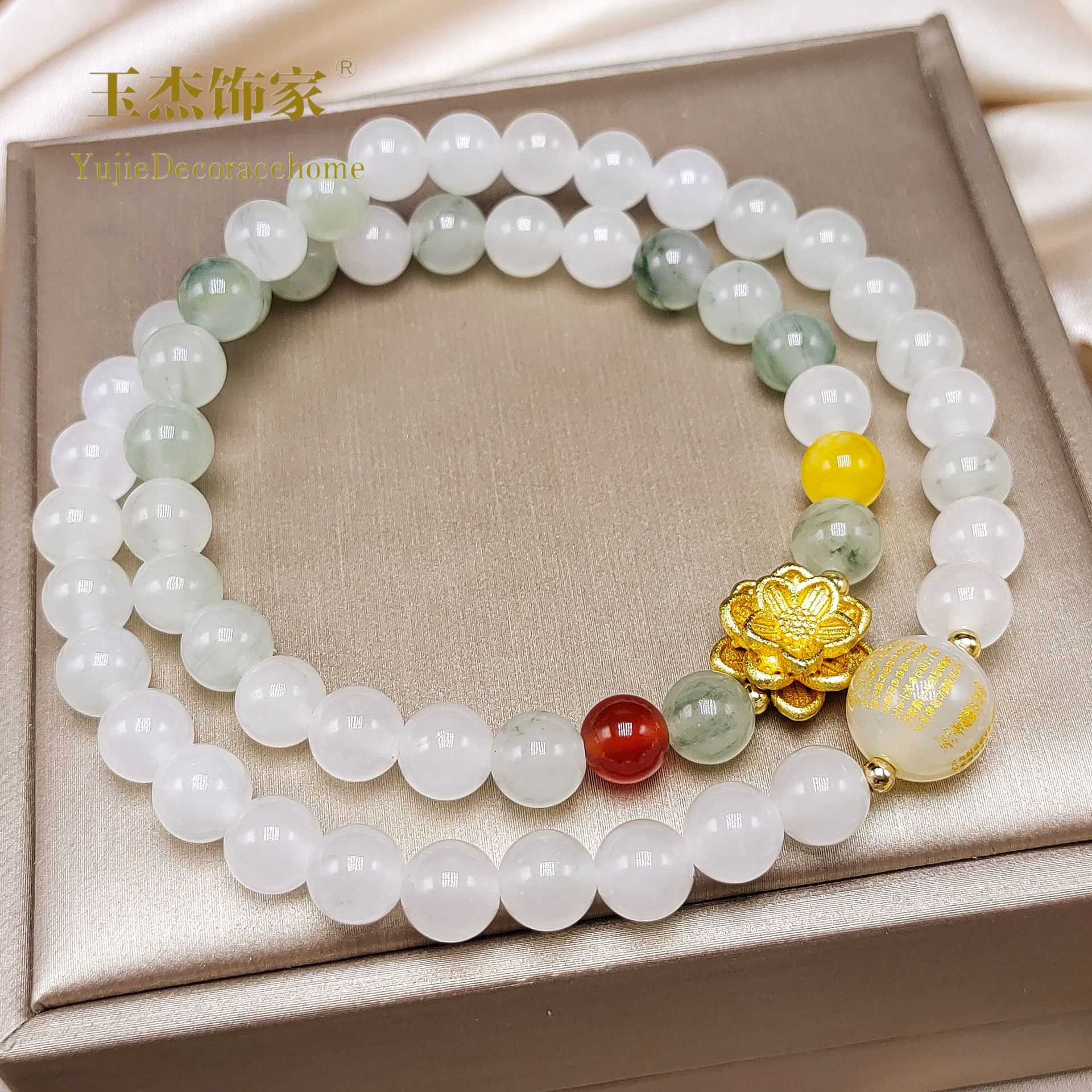 Chinese-style double-ring Tianshan jade bracelet for women, a niche, light luxury and high-end jade bracelet, simple and elegant, versatile accessory pic 9