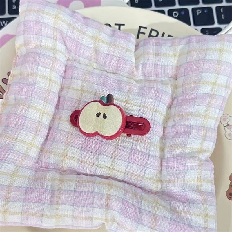 Ankela Red Apple Star Hair Clip, a versatile New Year diy hair accessory for students, and a cute bangs and broken hair clip for children pic 5