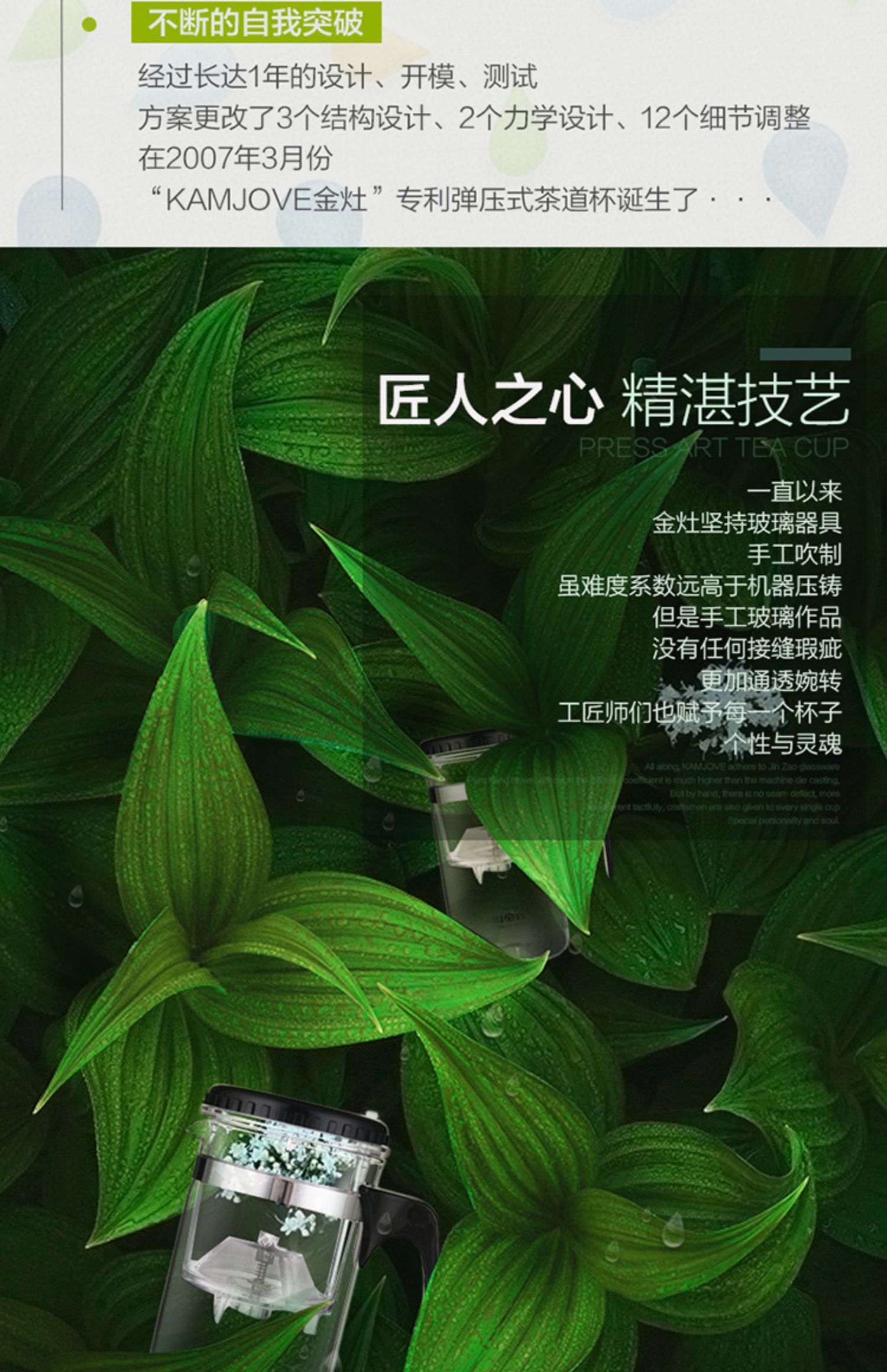 1F1314FTP-120迷你飘逸杯泡茶壶小号单人用玻璃过滤冲茶器泡茶杯详情5