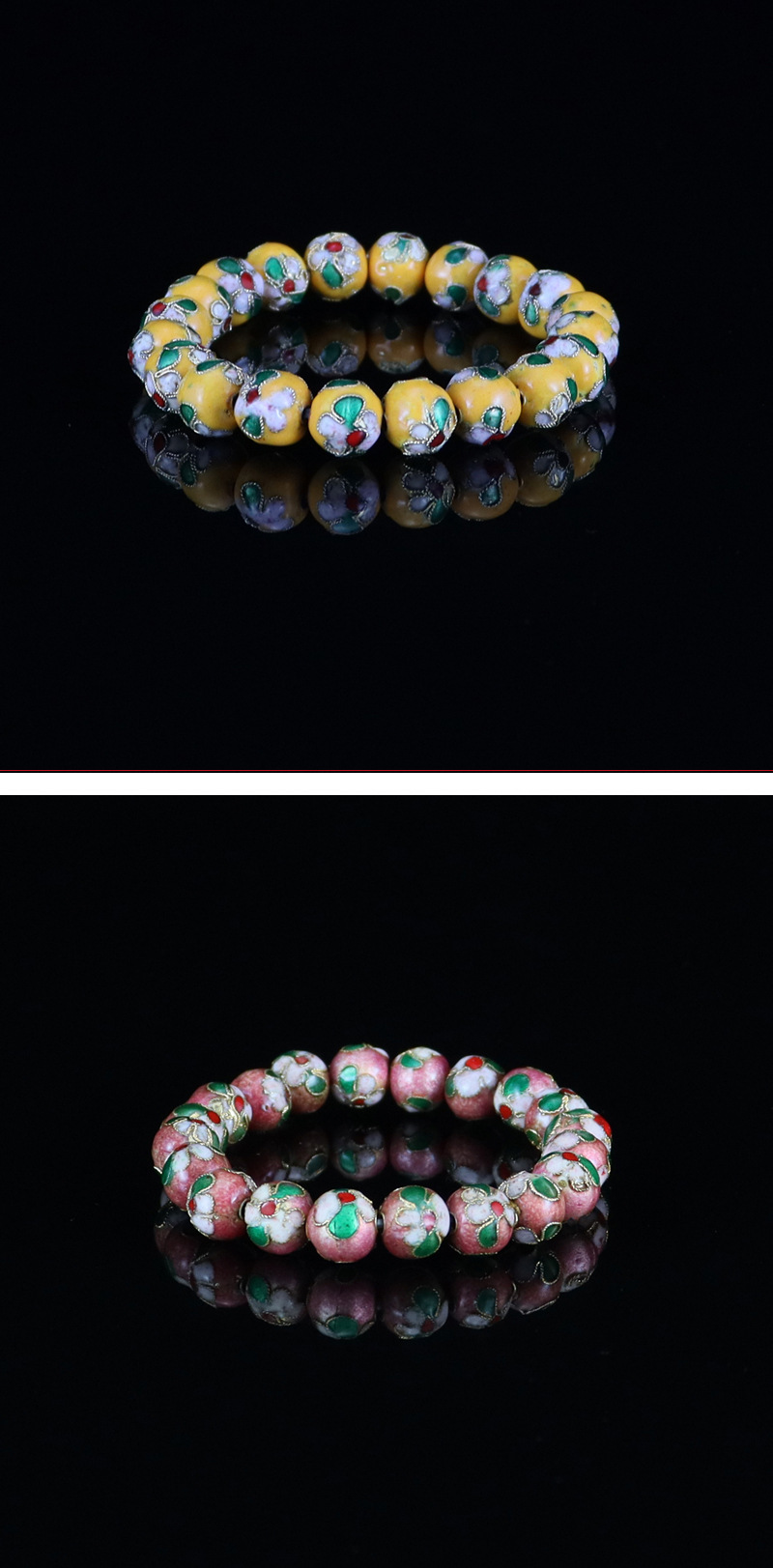 Beijing Cloisonne classical ethnic style jewelry, cloisonne enamel filigree silver blue round bead bracelet pic 26