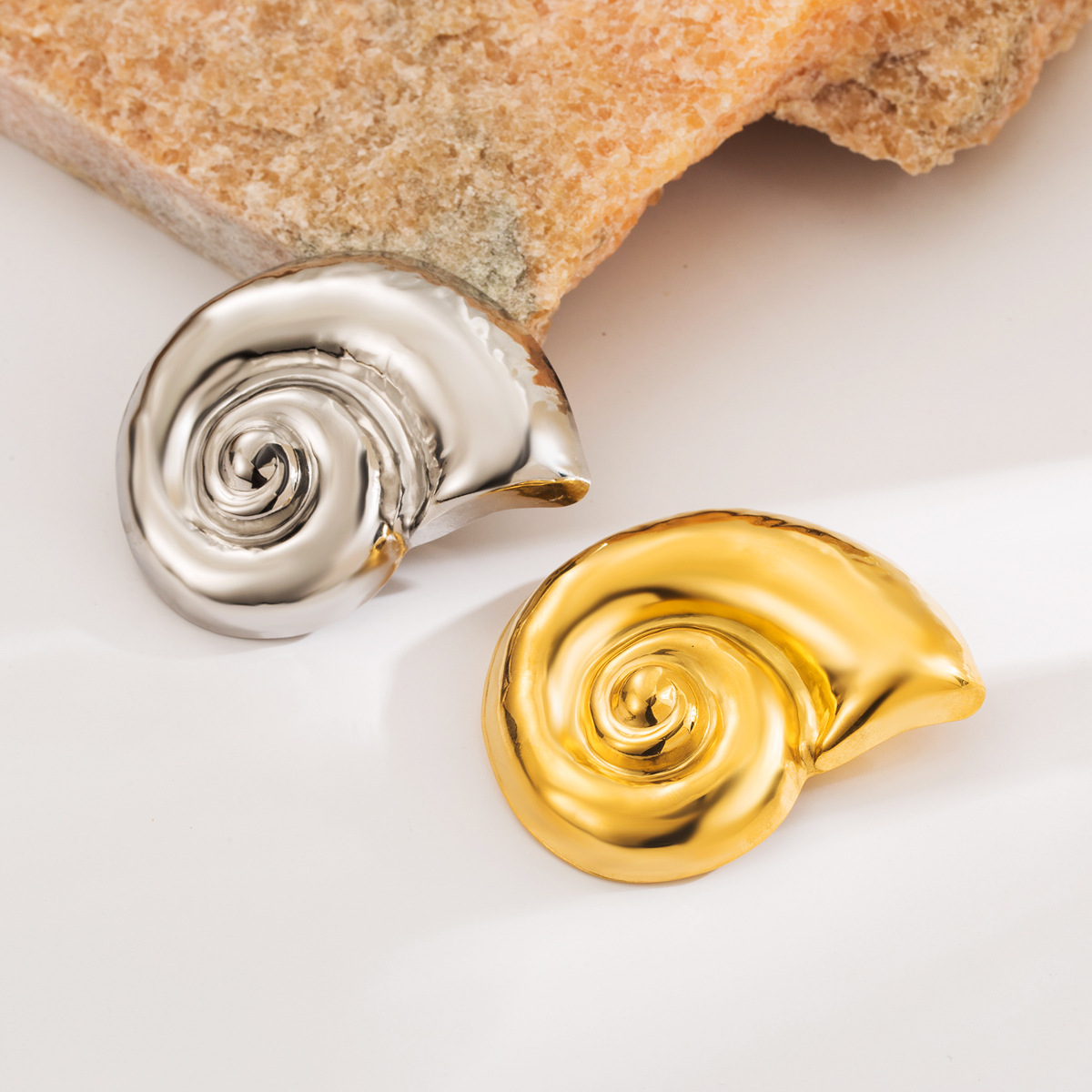 ZX0026夏季新款海螺不锈钢胸针女欧美网红潮流同款海滩风钛钢配饰详情9