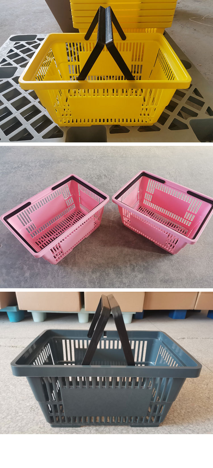 Supermarket plastic hot-selling shopping baskets, plastic leisure shopping baskets, store supermarket hand-held shopping baskets, direct sales pic 12