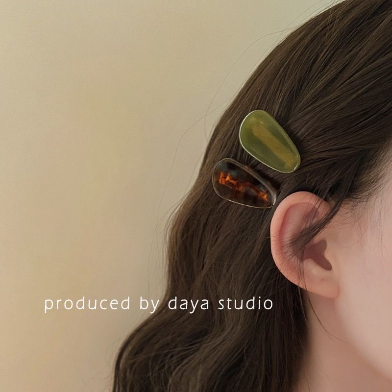 法式又日常 醋酸水滴发夹高级感小众设计气质复古发卡刘海边夹详情3