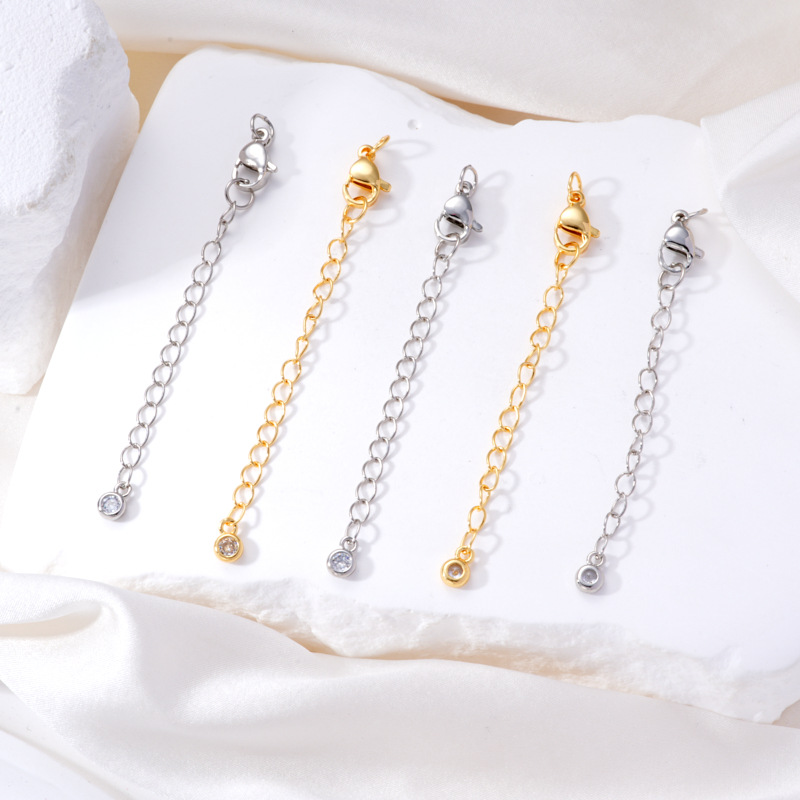 Pearl necklace, lobster clasp, gourd extension chain, water drop zircon end chain, adjustable bracelet, diy handcrafted accessories pic 5