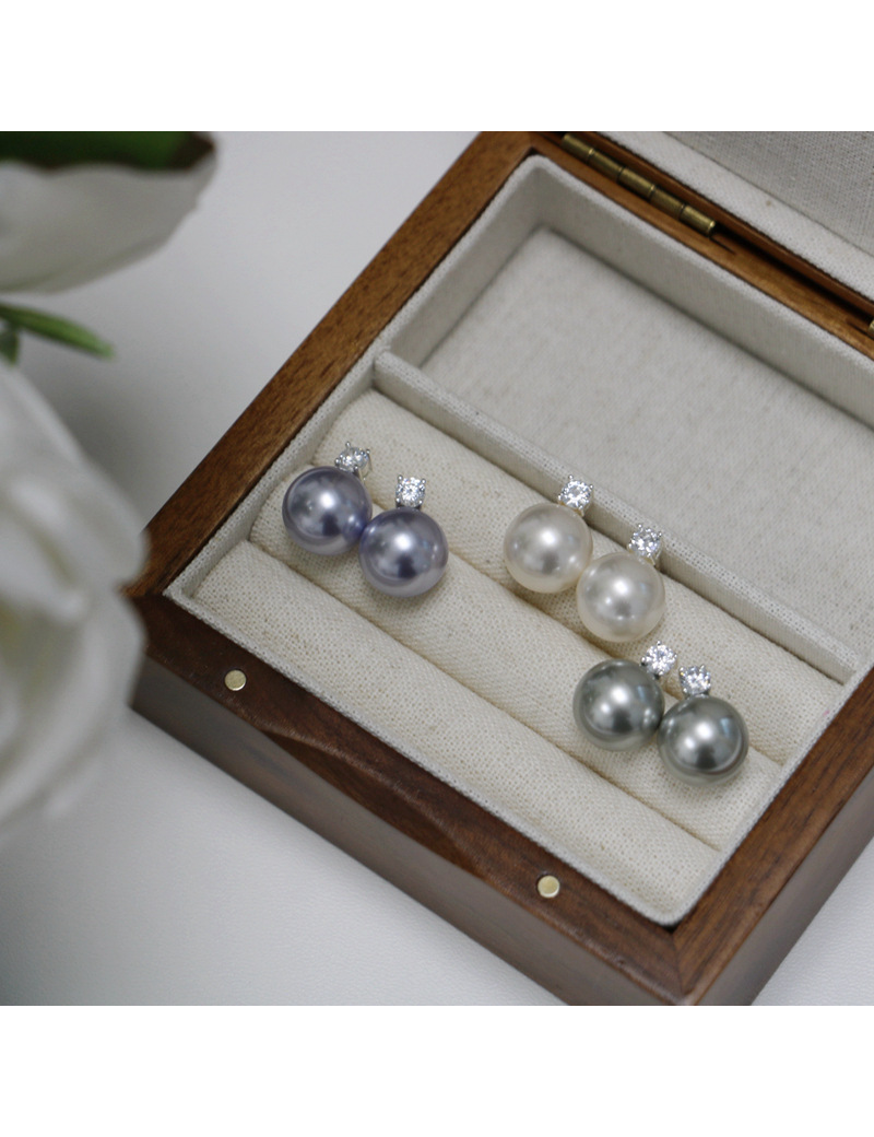 2024 Little Sweet Potato, Australian White, True Hemp, Lavender 5A, Zircon, Princess Diana, Shi Family Pearl 925, Pure silver Stud earrings, perfectly round pic 13