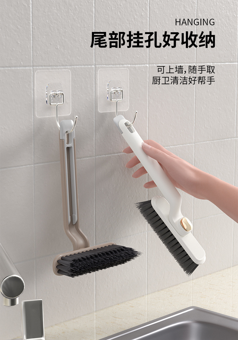 Best-selling washbasin multi-functional rotating brush, bathroom, toilet window sill, floor joint, hard-bristled brush, gap brush pic 1