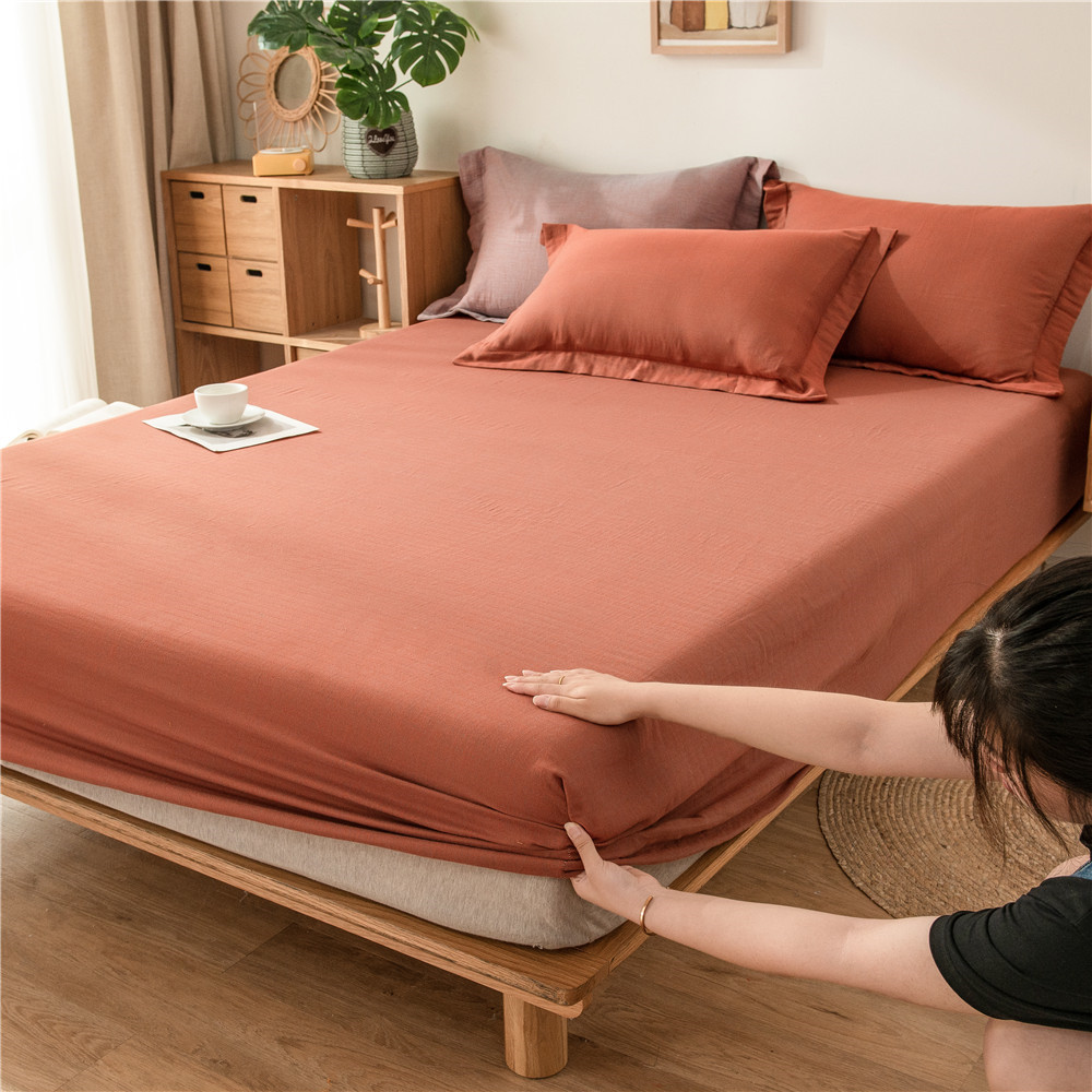 Pure cotton yarn-dyed jacquard double-layer gauze bed cover, single piece of all-cotton gauze mattress protective cover, bedspread, bed cover, single piece of bedding pic 34