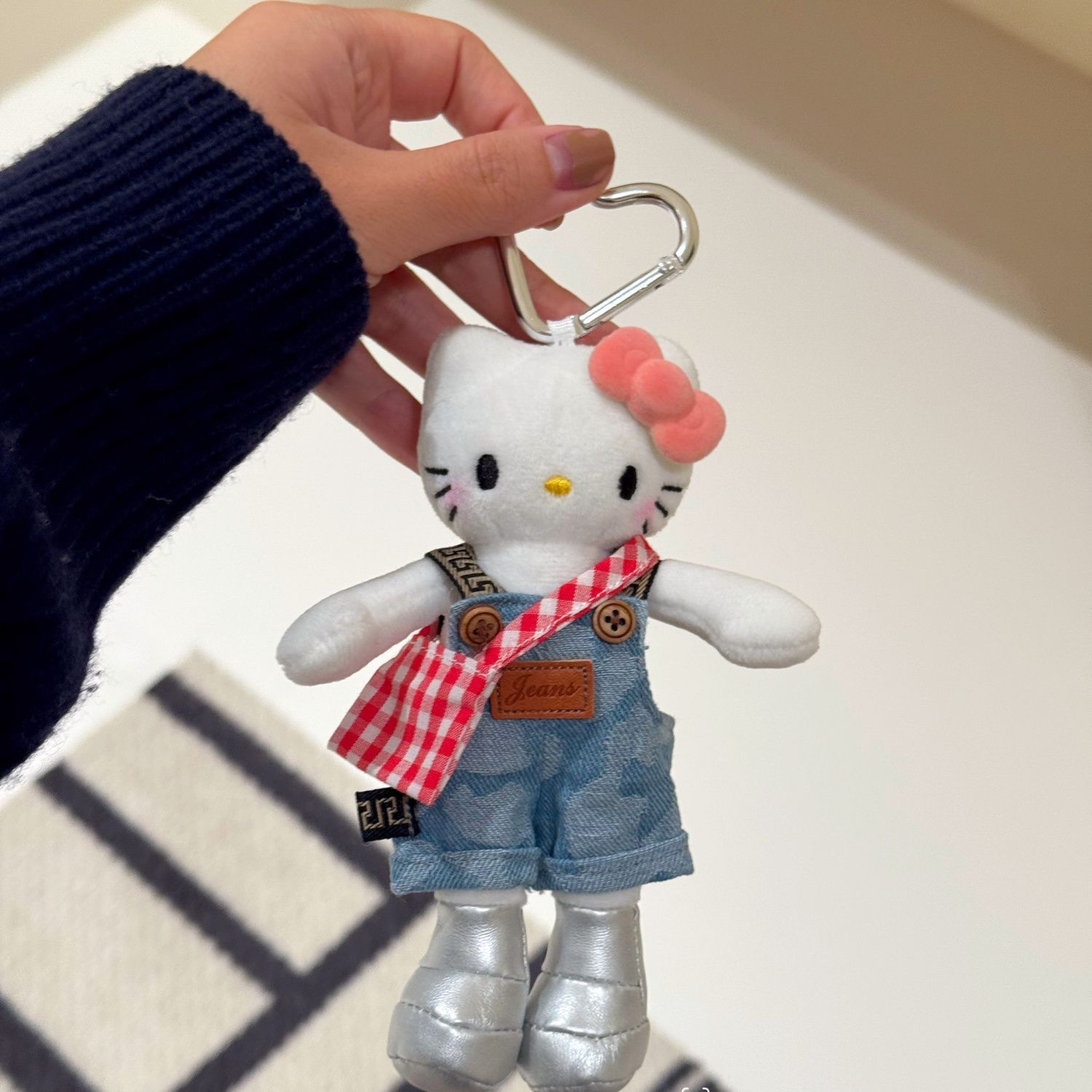 可爱小香风长腿kitty挂饰公仔玩偶创意包包小挂件毛绒钥匙扣礼物详情6