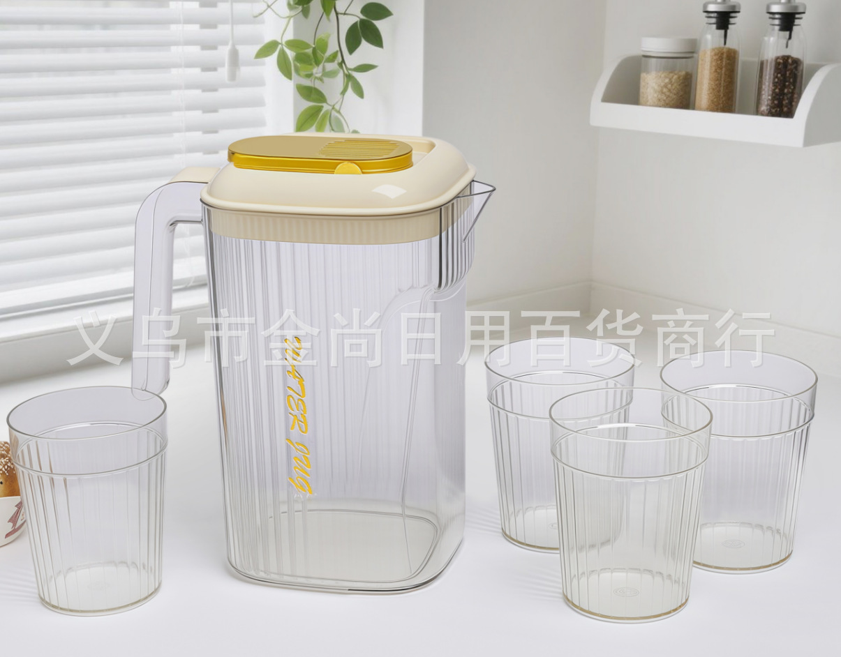 光面直纹透明实色冷水壶家用凉白开果汁新款密封泡花茶柠檬耐高温详情2