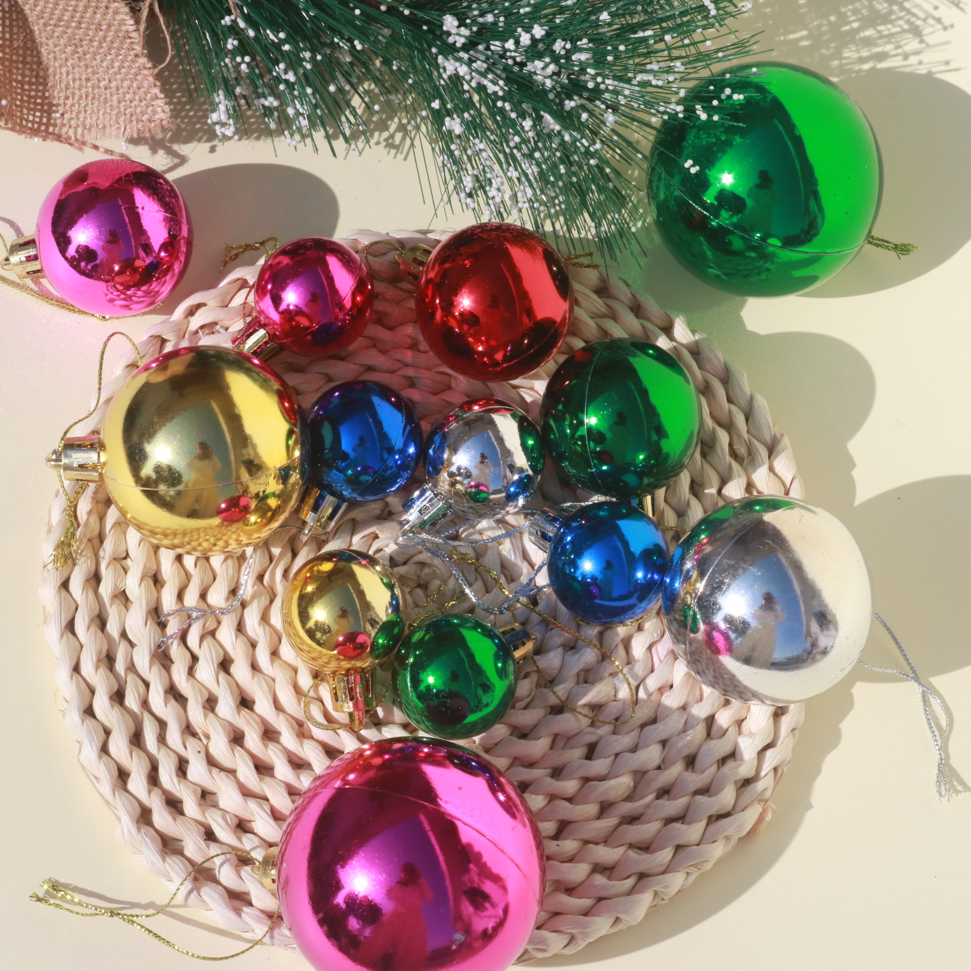 Christmas electroplated balls, bright balls, 3, 5, 6, 8cm, Christmas balls, 6-color Christmas tree decoration items, Christmas balls pic 3