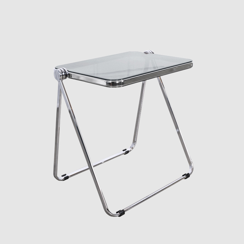 The popular acrylic folding table is a simple and modern home study desk, office desk, bedroom bedside portable table and chair set pic 12