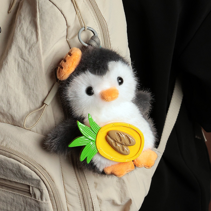 Cute dessert, penguin bag, small pendant, plush toy, doll bag, hanging decoration, bag, hanging accessory, car key chain pic 15