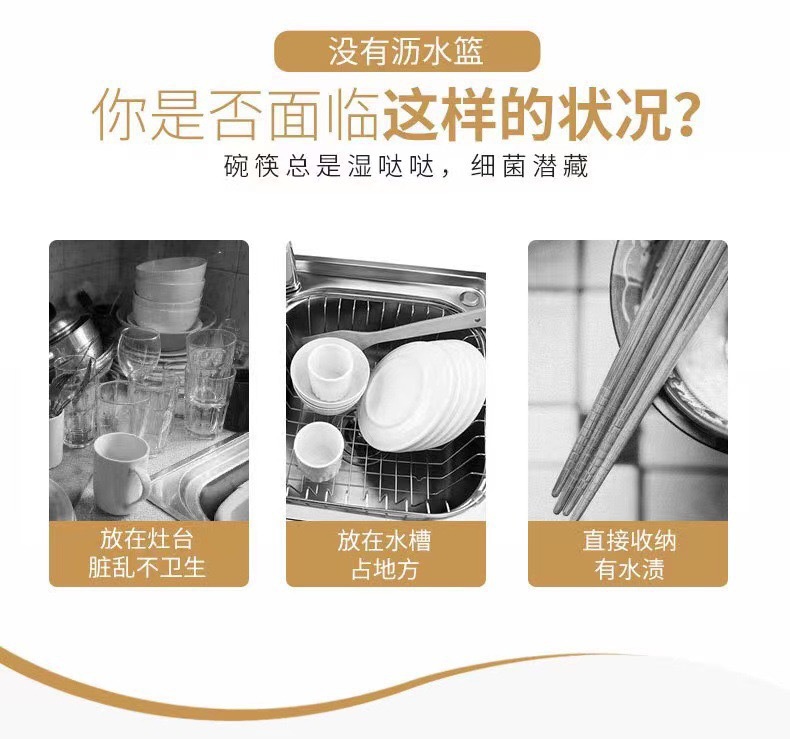 折叠收纳碗架水槽碗架可折叠洗碗池放碗筷碗碟收纳架子沥水篮详情3