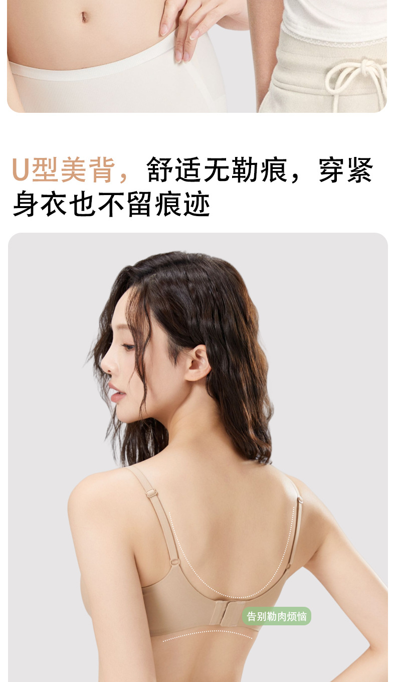 亿兴耀隐形无痕粉底液内衣女白T不透细肩带收副乳文胸透气夏薄款详情12