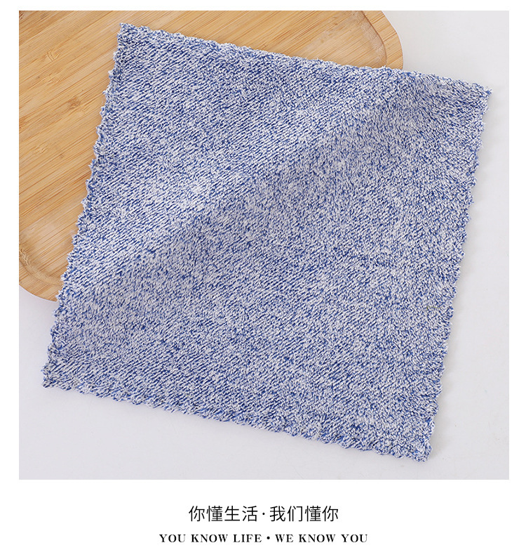 【 Chi Jia 】 Full Sky Star Coral Fleece square Towel, soft absorbent hand towel, Kitchen cloth, hanging small towel, plain color pic 17