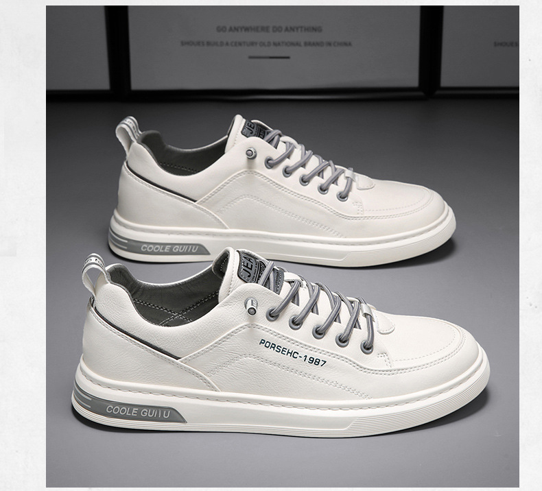 男鞋2024新款春季男士休闲皮鞋韩版潮流百搭运动潮鞋男款小白板鞋详情4
