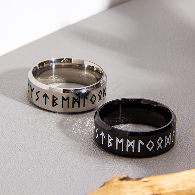 The new Viking stainless steel ring and Rune totem ring for men from the Nordic cross-border Amazon temu pic 8
