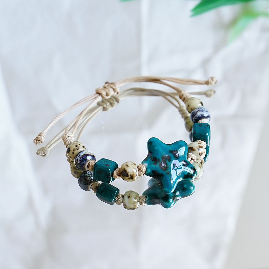 Jingdezhen ceramic woven bracelet for women, new Chinese-style artistic best friend, forest-themed ancient style bracelet gift wholesale pic 8