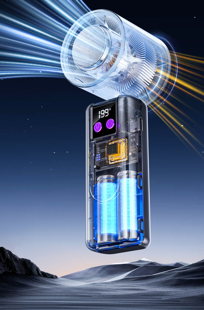 2025 New ice pack high-speed fan, semiconductor cooling handheld fan, portable charging foldable small fan pic 25