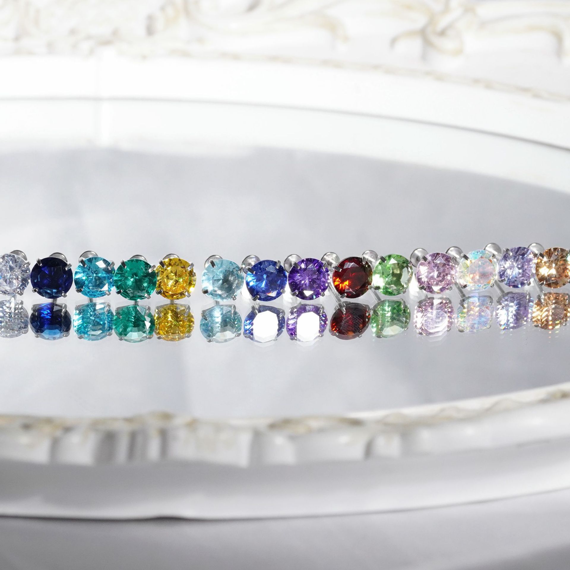 爆闪8mm锆石耳骨钉唇钉内螺旋16G不锈钢耳蜗钉耳饰唇饰独特设计穿刺饰品时尚个性详情7