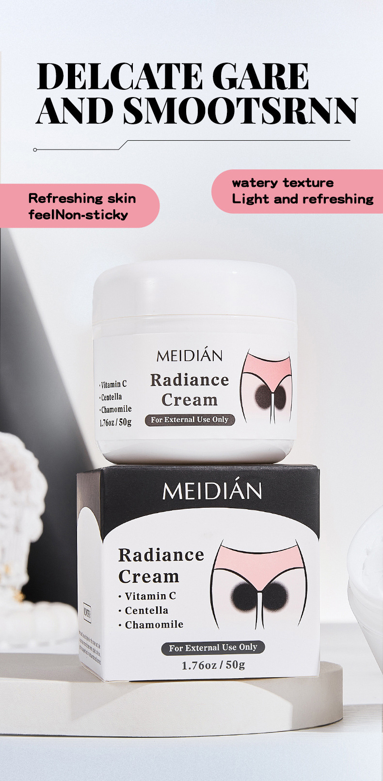 【跨境专供】魅点焕亮乳霜祛除黑斑黑色素深色膝盖身体褪黑霜批发详情9