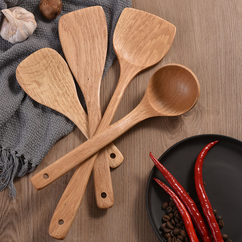 Wooden spatula, non-stick cooking spatula for household use, wooden kitchenware, anti-scalding and non-damaging to the pot, Komu long-handled spatula manufacturer pic 6