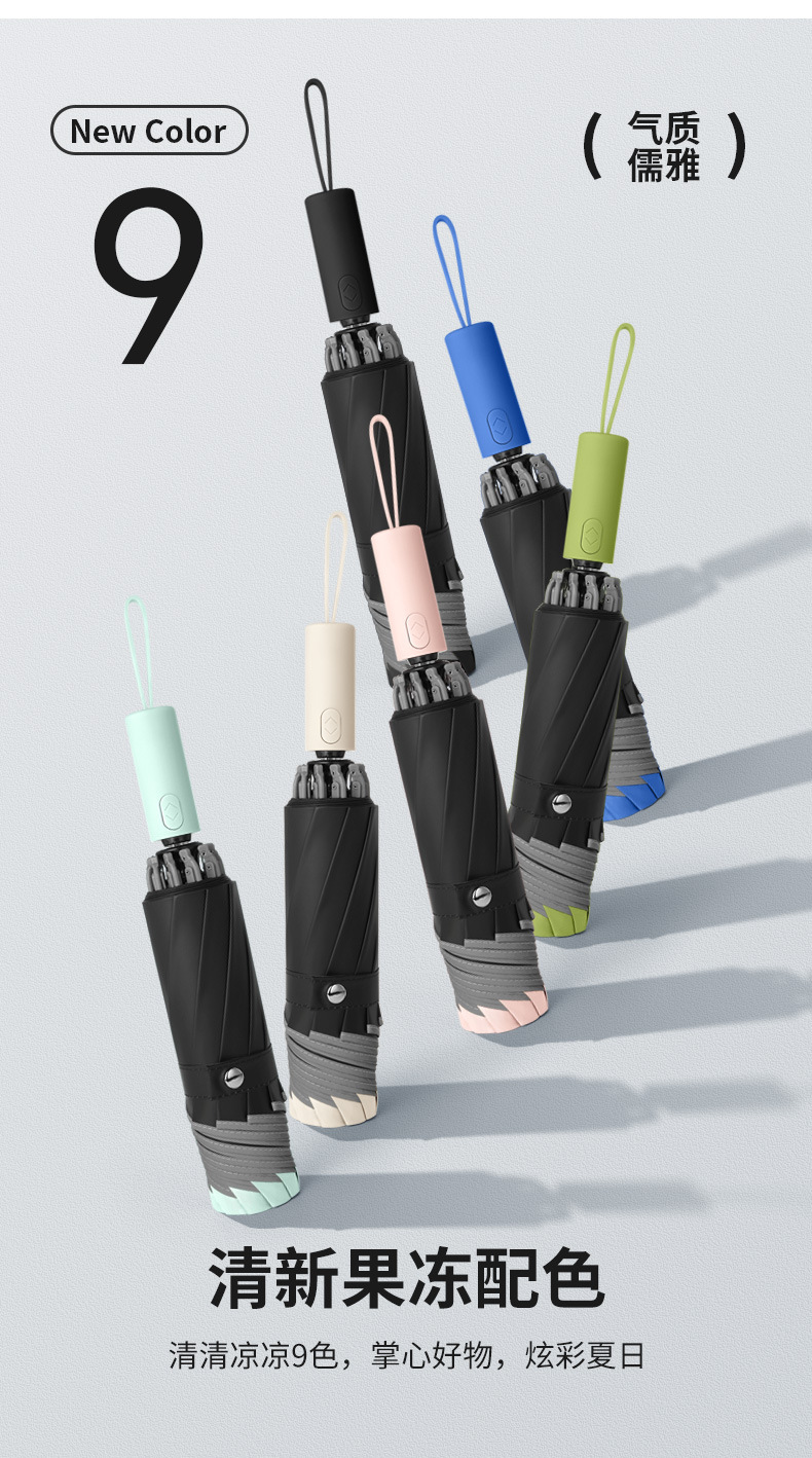 雨伞全自动大号折叠反向伞安全防回弹节节收铝骨晴雨伞防晒遮阳伞详情15