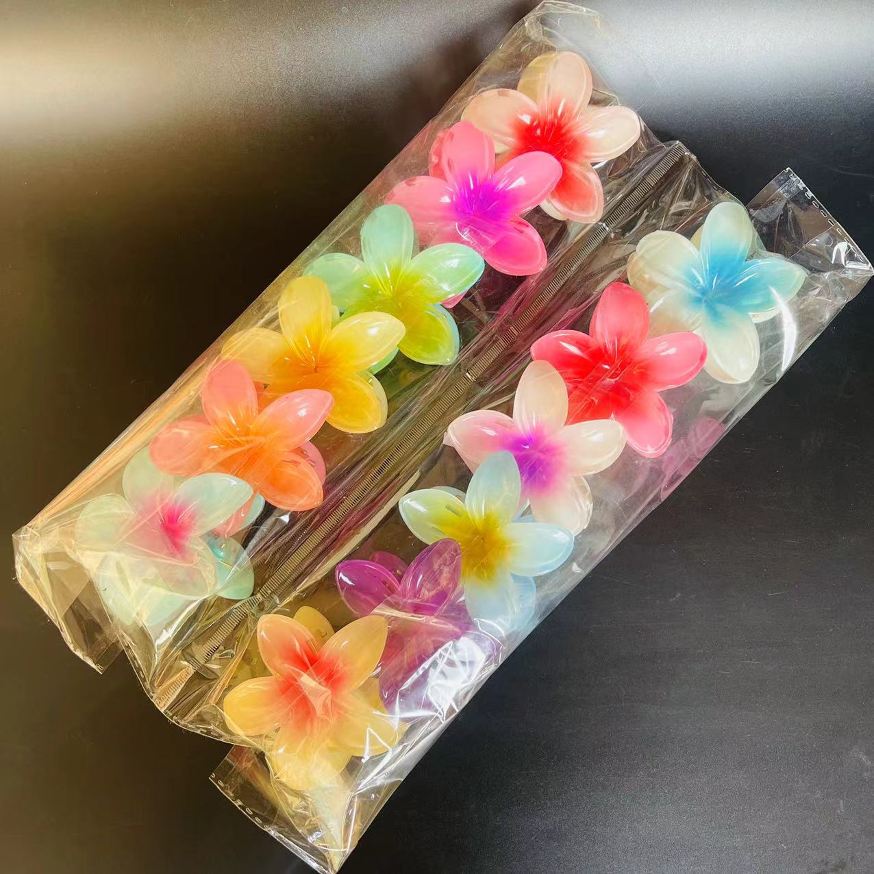 【 Zone 1-12 】6996 painted Purple Gold Flower 12/ Pack 1200/ box Large Flower hair clip, Purple gold Flower Gripper, colored gripper, gripper, plastic hair clip, wholesale 1 yuan 2 yuan pic 1