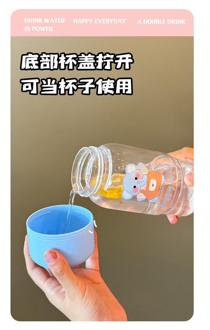 卡通儿童水杯新款夏季吸管水杯双饮便携大容量高颜值双饮塑料杯子详情9