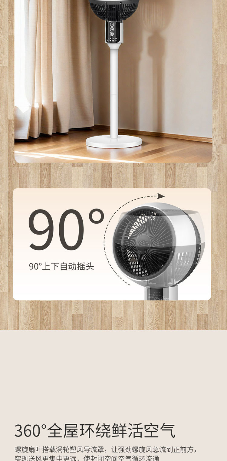 家用电风扇跨境空气循环扇智能遥控语音落地扇小型静音新款变频详情11