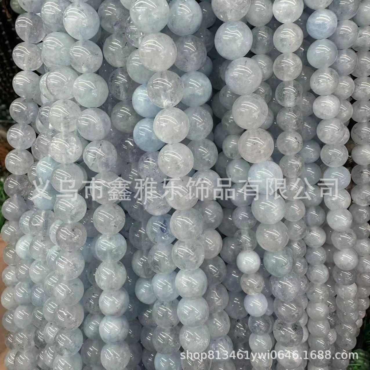 厂家直销海蓝宝水晶圆珠优化蓝水晶串珠聚宝盆半成品diy饰品配件详情9