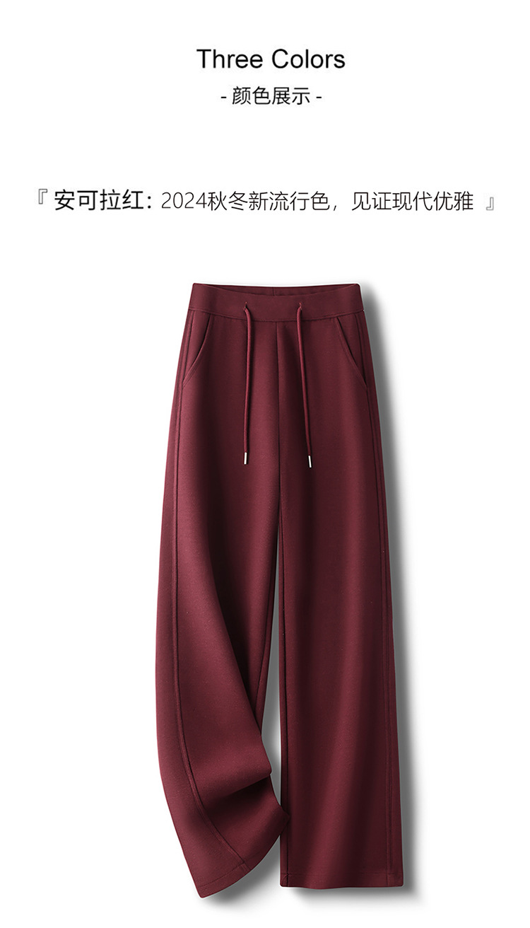 加厚绵羊毛休闲裤女2025秋冬保暖新款高腰舒适窄版显瘦显高阔腿裤详情16