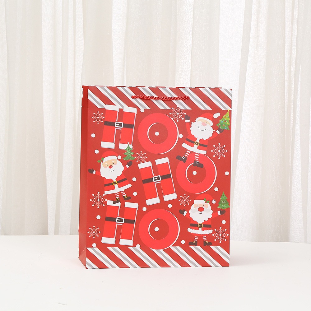 跨境圣诞礼品袋派对节日白卡包装袋创意字母印花礼物袋手提购物袋详情10