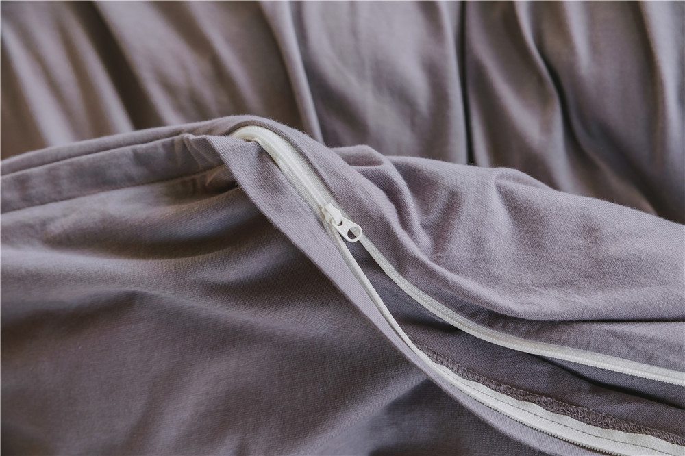 ins Japanese-style solid color all-cotton knitted cotton four-piece set, skin-friendly nude sleeping plain double-layer Indian cotton bed sheet pic 97