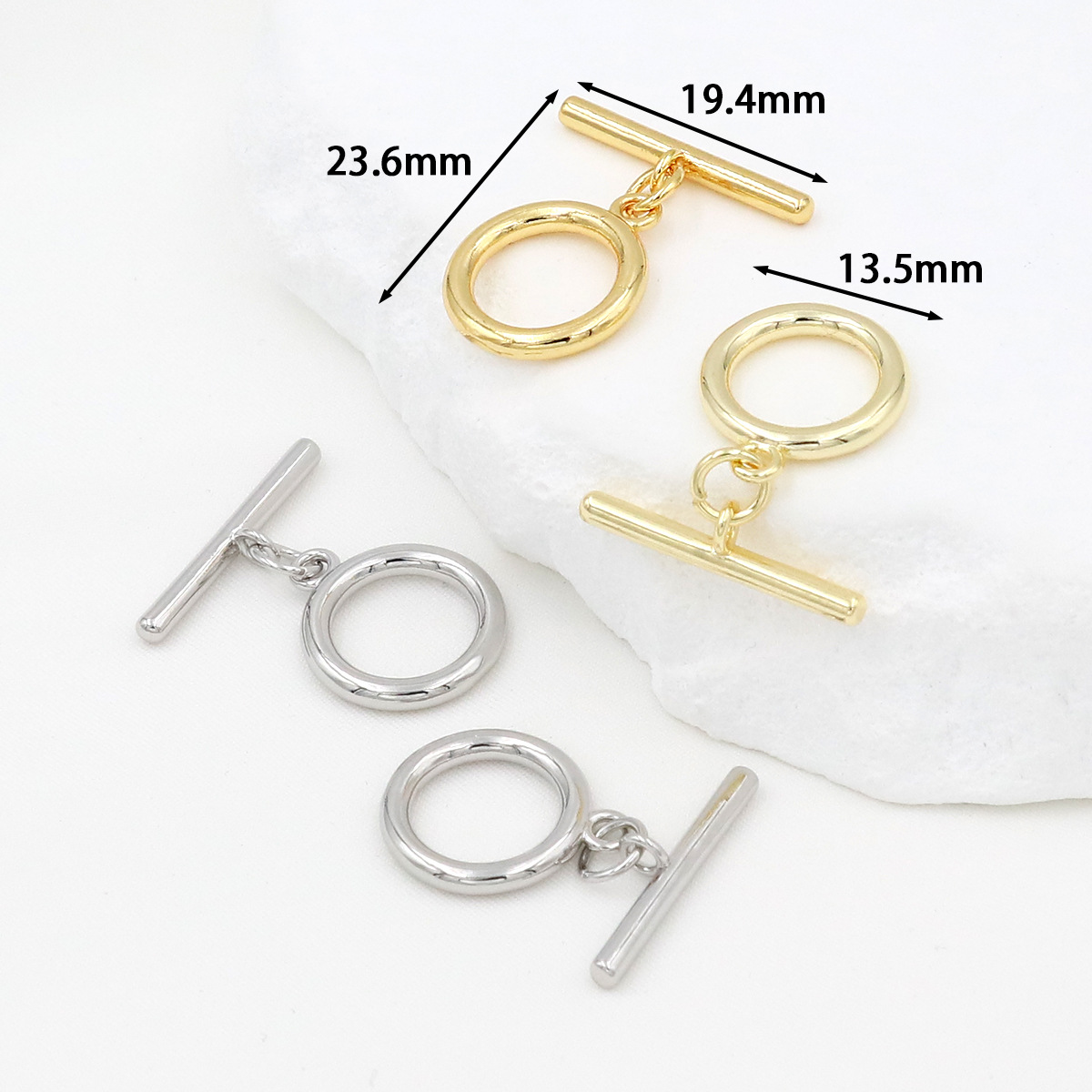 Color-preserving pure copper plated with 18K real gold OT clasp necklace bracelet ending connection clasp diy accessory factory B65 pic 17