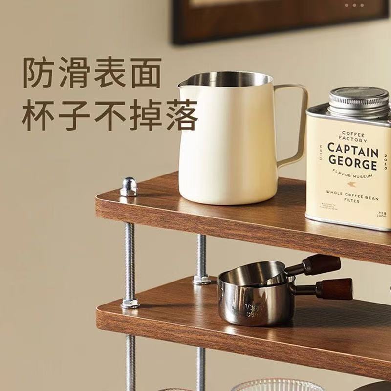 Desktop storage rack, three-layer kitchen coffee rack, desk partition rack, desktop storage, small bookshelf, water cup and tea set rack pic 1