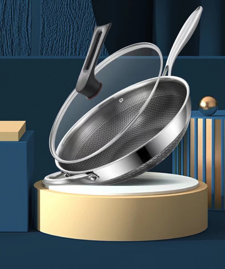 凹面电磁炉专用锅不粘锅不生锈双屏三层钢不锈钢炒锅圆底炒菜家用详情9