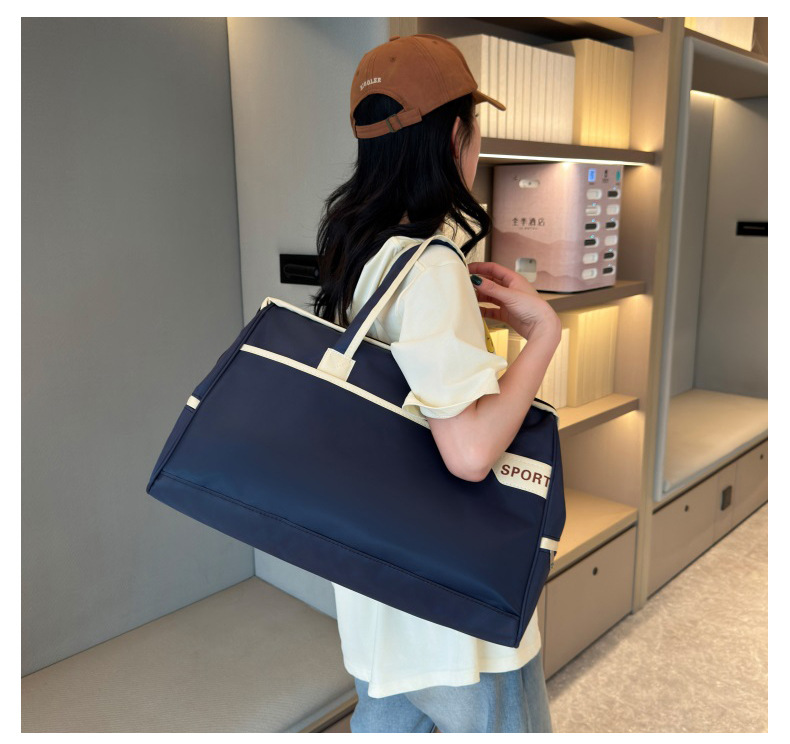 新款简约通勤手提旅行包牛津布加厚耐用运动健身包出差行李收纳袋详情35