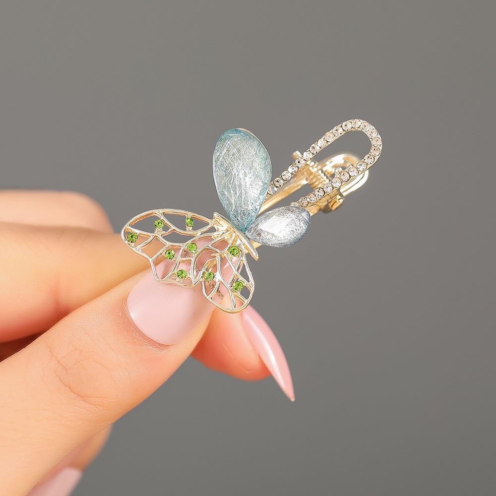 Korean flower headwear clips, rhinestone, frog clip at the back of the head, simple bangs clip, top clip, hairpin, female butterfly pic 9