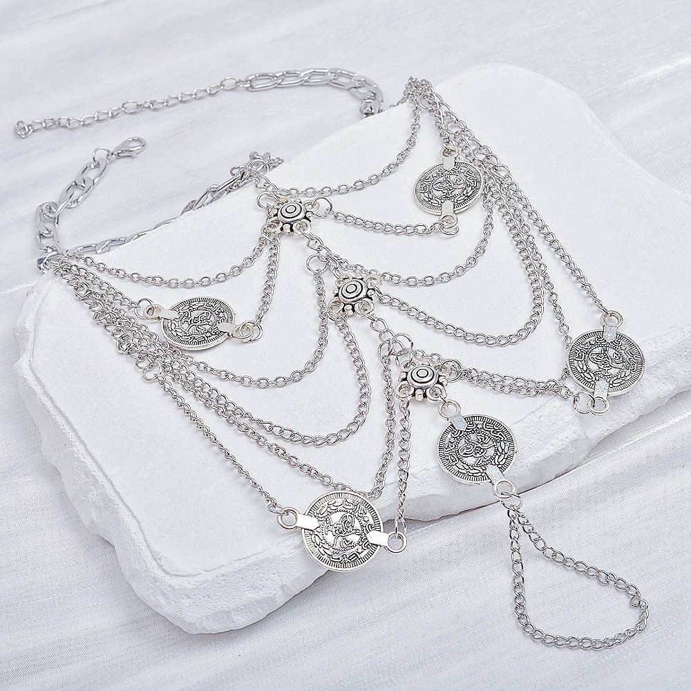 时尚多层流苏足饰女脚背链宫廷风脚链  异域风情纯欲性感金属脚链详情3