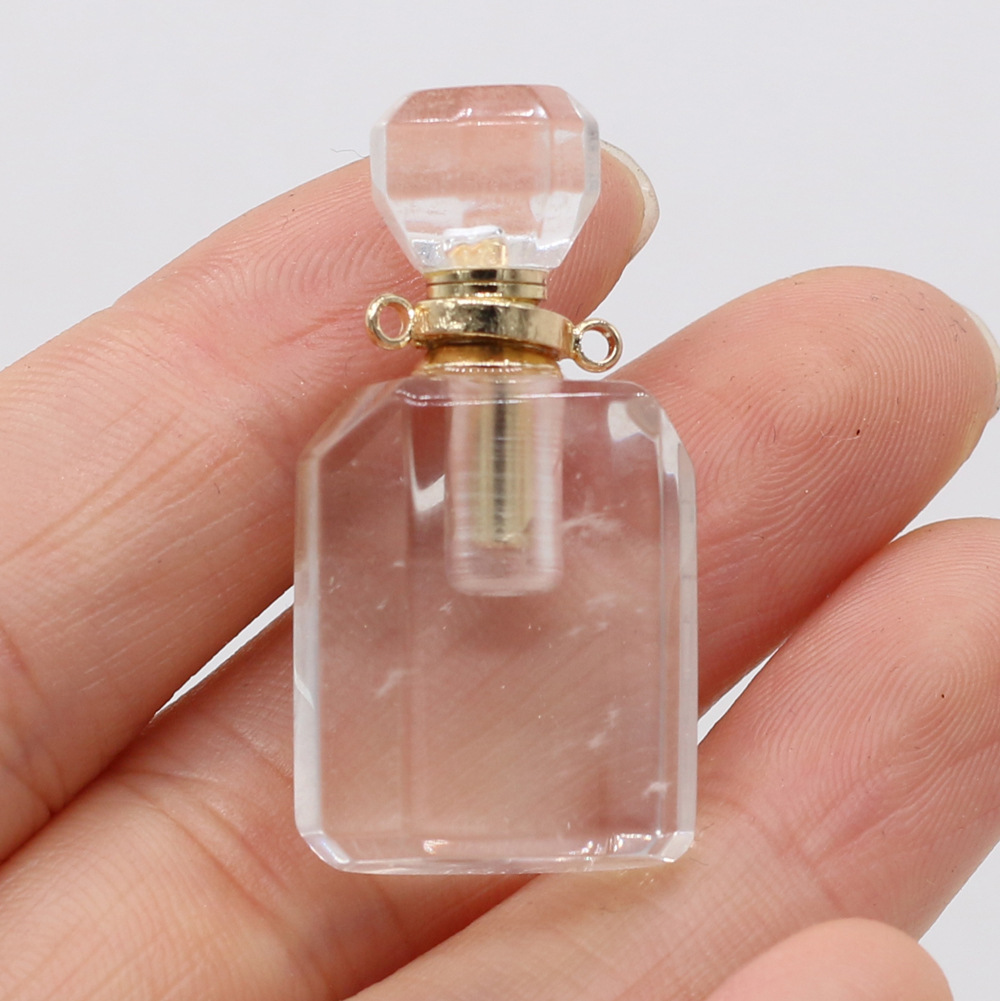 Exquisite natural semi-precious stone perfume bottles, white crystal, various shapes, DIY accessories, fashionable and exquisite wholesale production pic 31