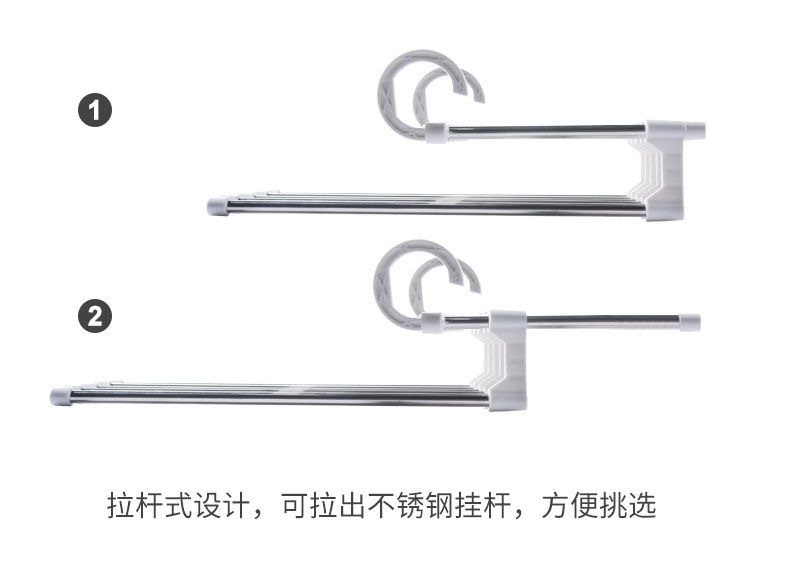 Hot-selling multi-layer folding multi-functional home dormitory wardrobe, tracer storage clothes hanger, stainless steel telescopic magic pants rack pic 10