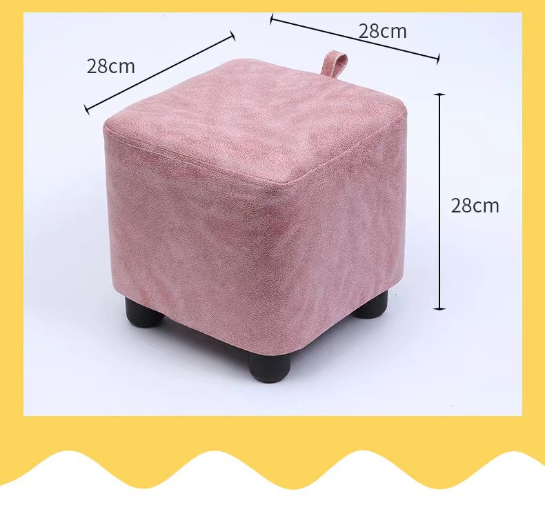 厂家批发方型家用换鞋凳简约矮凳布艺小凳子客厅坐凳穿鞋凳加logo详情5