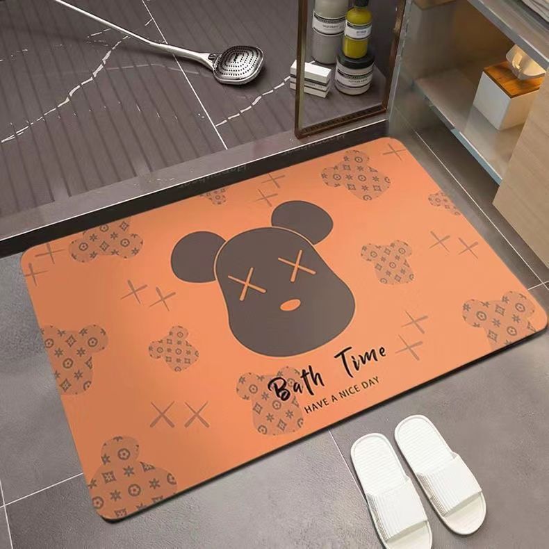 No-wash diatom mud household door entrance bathroom absorbent floor mat, kitchen and bathroom rubber anti-slip large foot mat pic 14