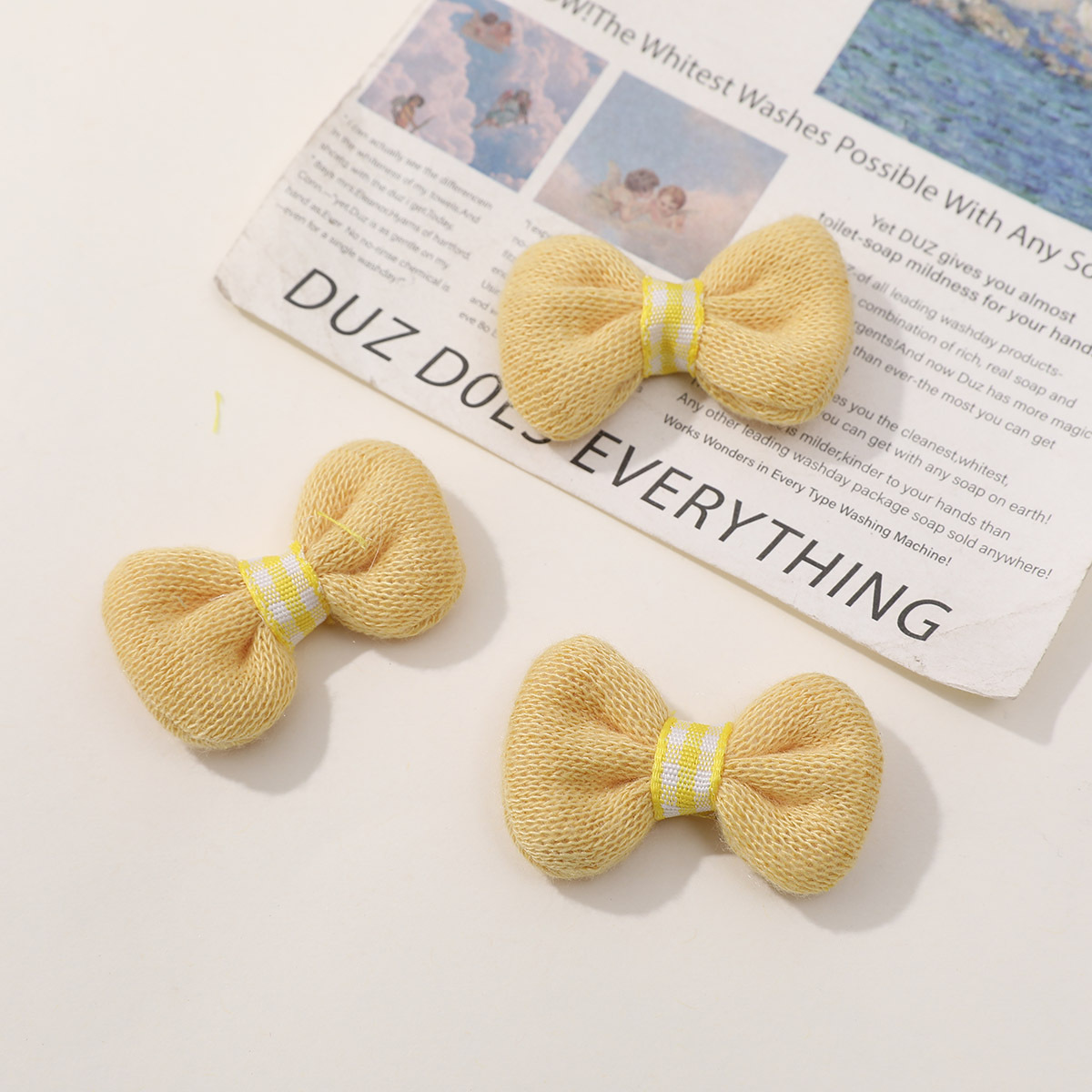 DIY Korean sweet girl cotton thread crochet bow tie accessories, baby girl headwear, hair accessories, hair tie wholesale pic 8