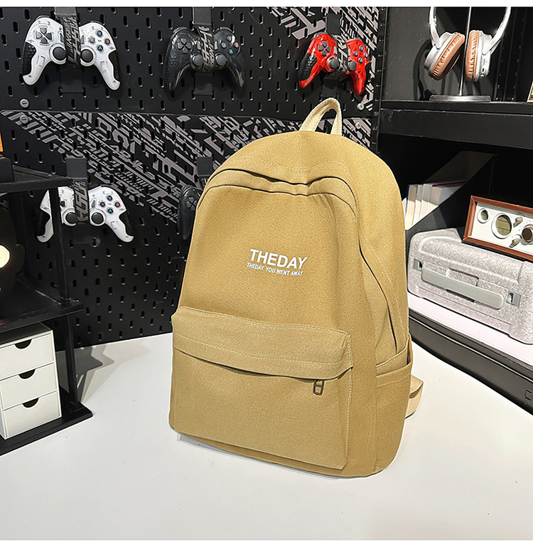 跨境港风双肩包男士大容量休闲韩版帆布大学生高中书包女潮流背包详情26