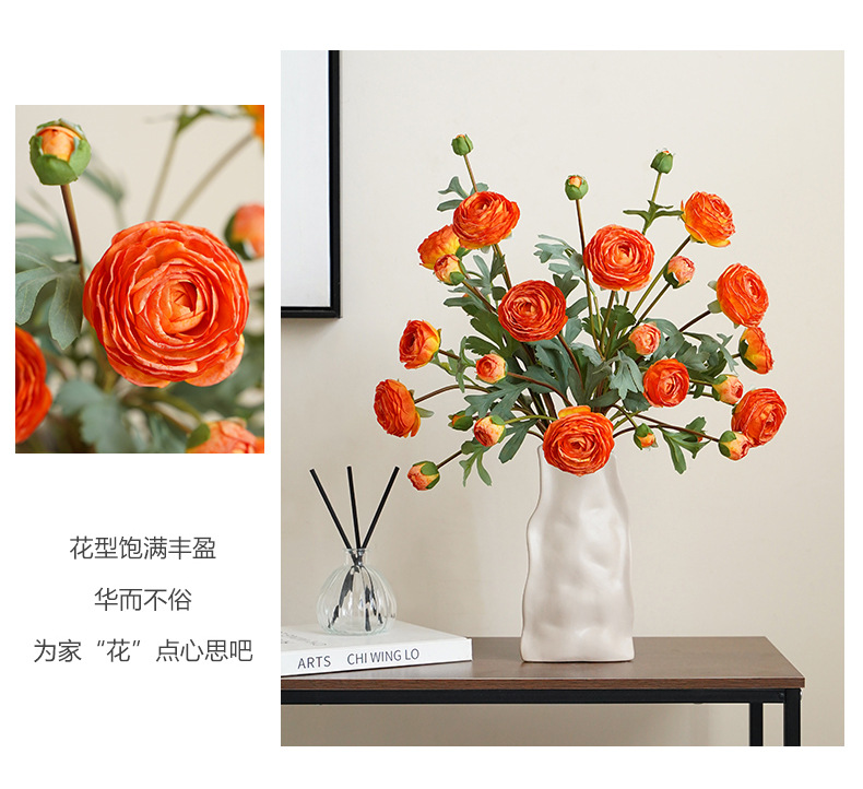 仿真3枝扎束洋牡丹9头小清新家居装饰插花摄影道具毛线花批发工艺品创意礼品详情21