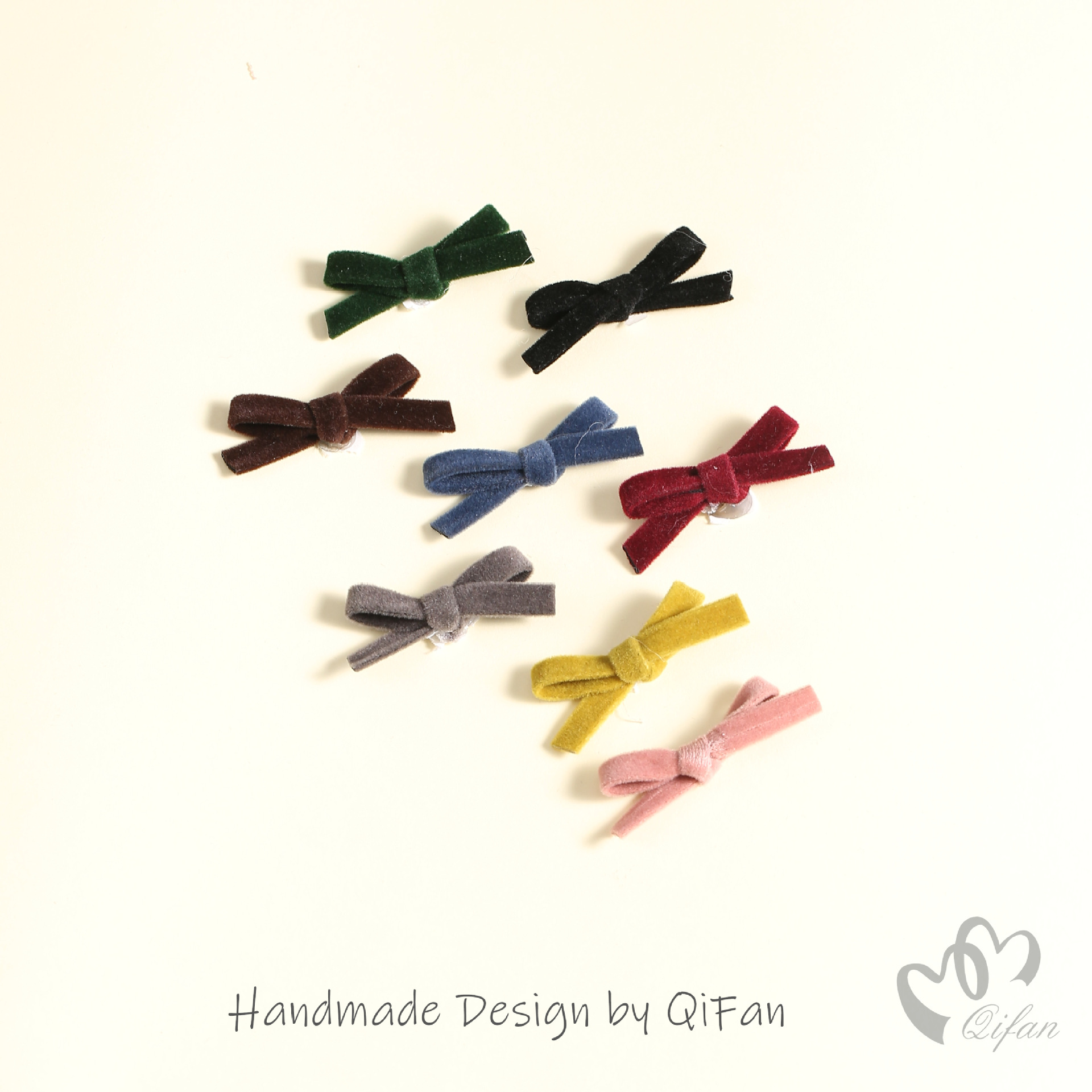 韩版绒布手打结手工布艺蝴蝶结辅料 DIY手工发饰鞋袜服装辅料配饰详情2