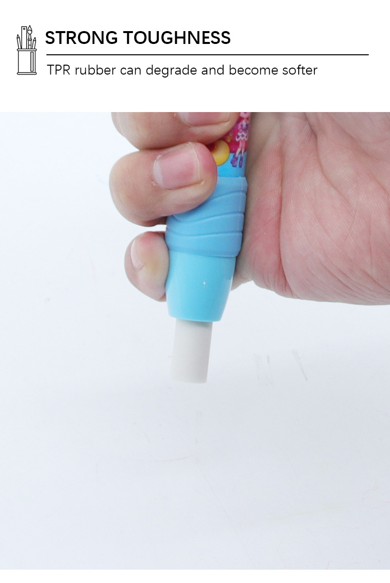 High-quality TPR material erasers for student stationery, 4-color mixed office and school erasers pic 3