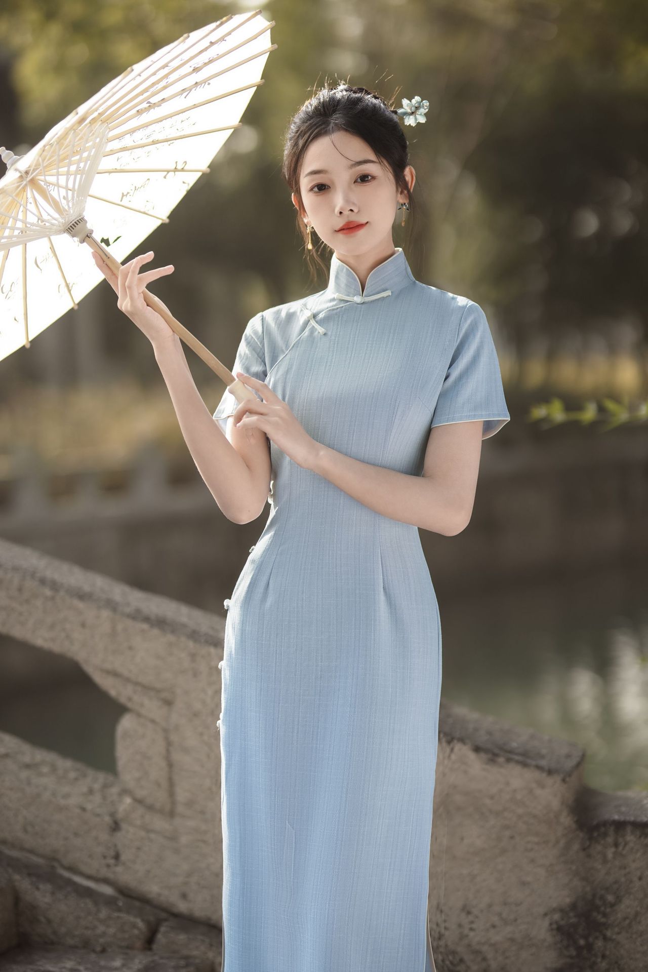 New Spring/Summer 2024 Chinese-style daily artistic, comfortable, breathable, floor-length, traditional full-opening modified cheongsam, a national trend pic 8